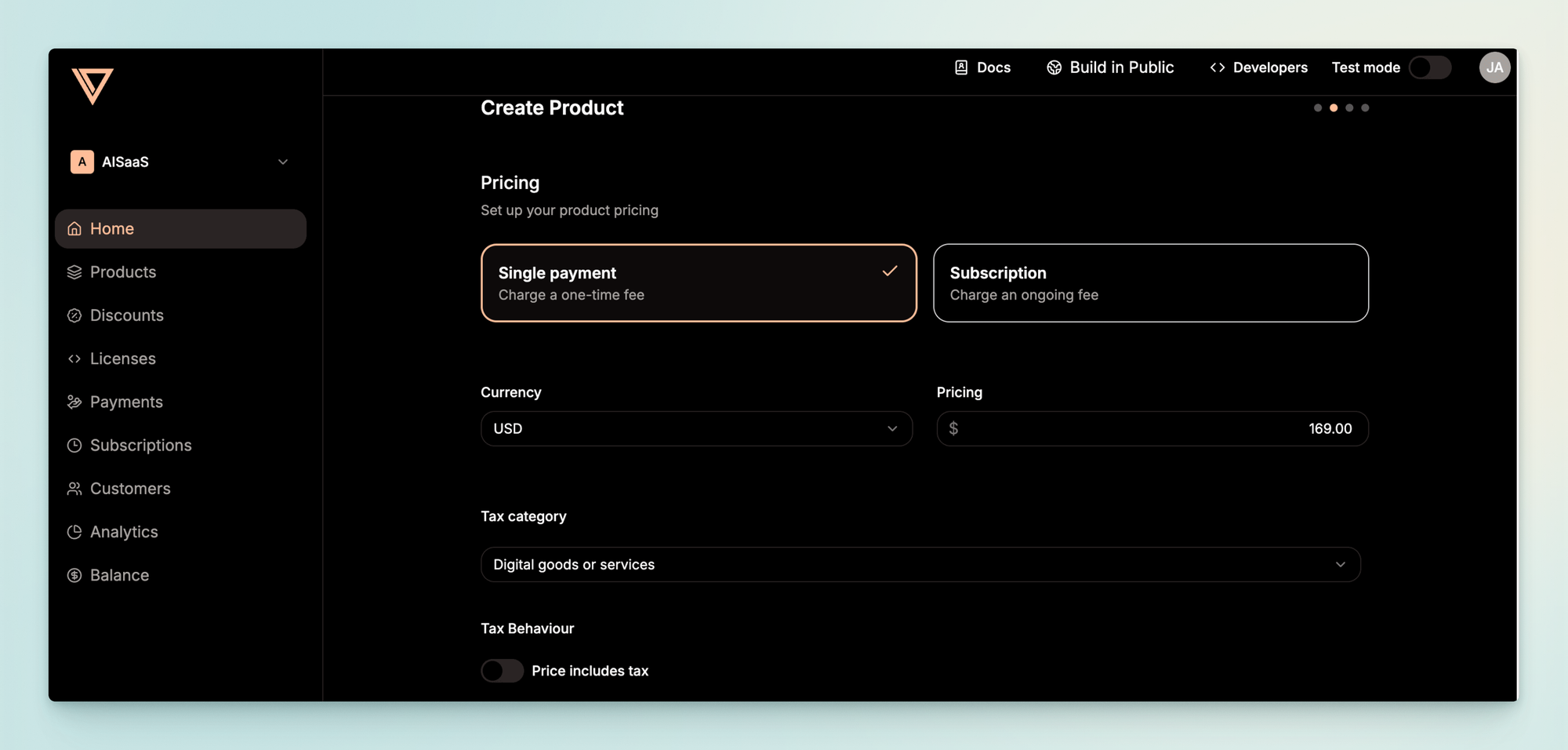 product pricing