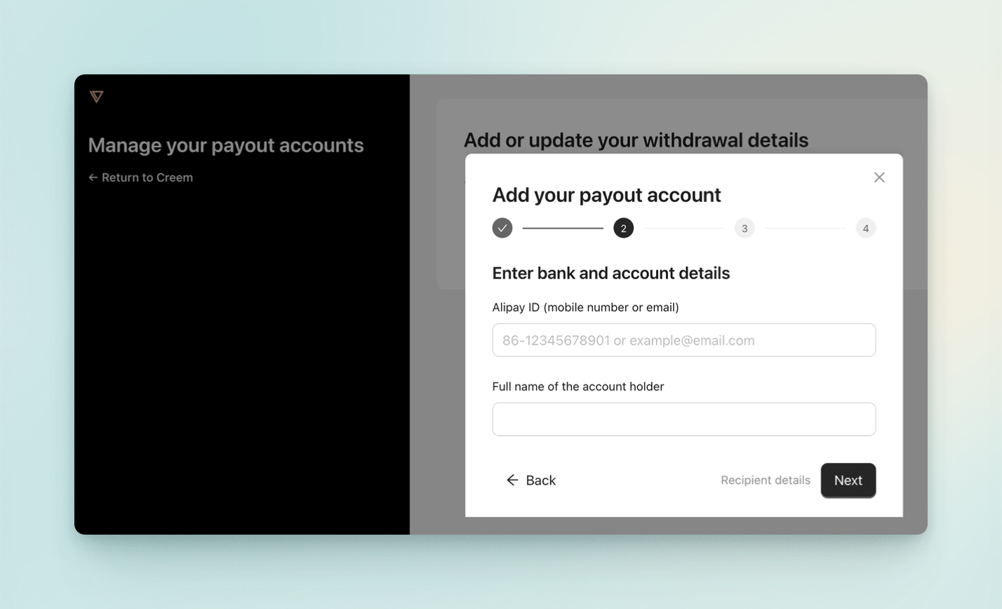 payout details