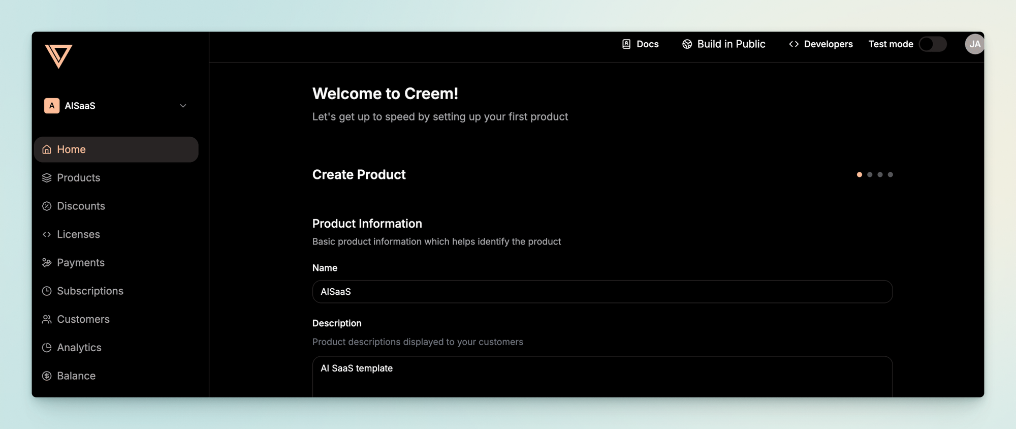 create product