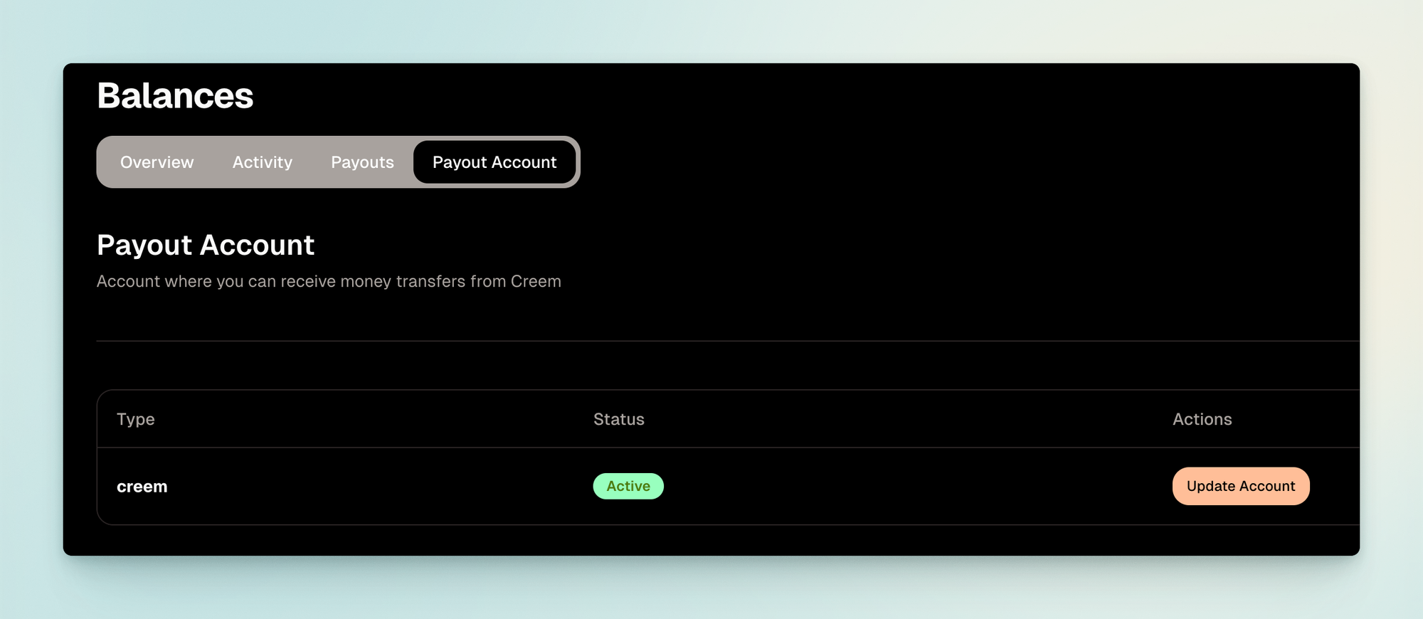 payout accounts